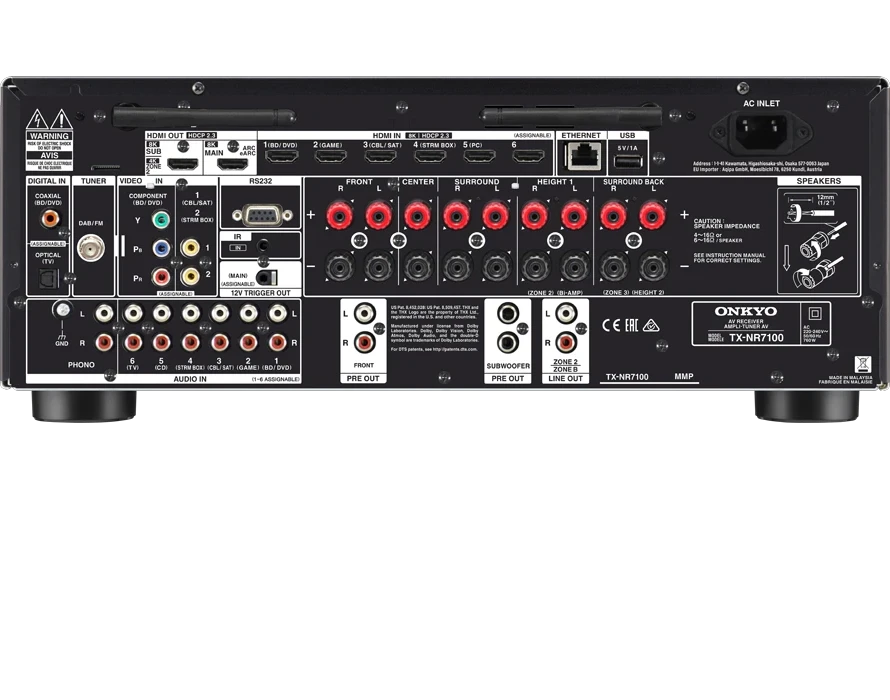 Onkyo TX-NR7100 9.2-Channel THX Certified AV Receiver,Black — 3