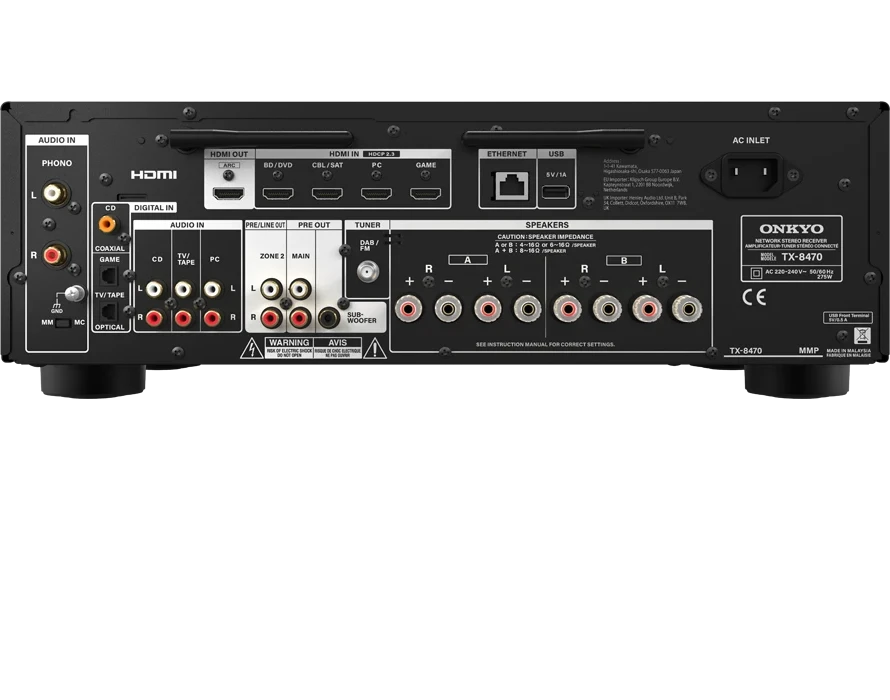 Onkyo TX-8470 Hi-Fi Network Stereo Receiver, Black — 3