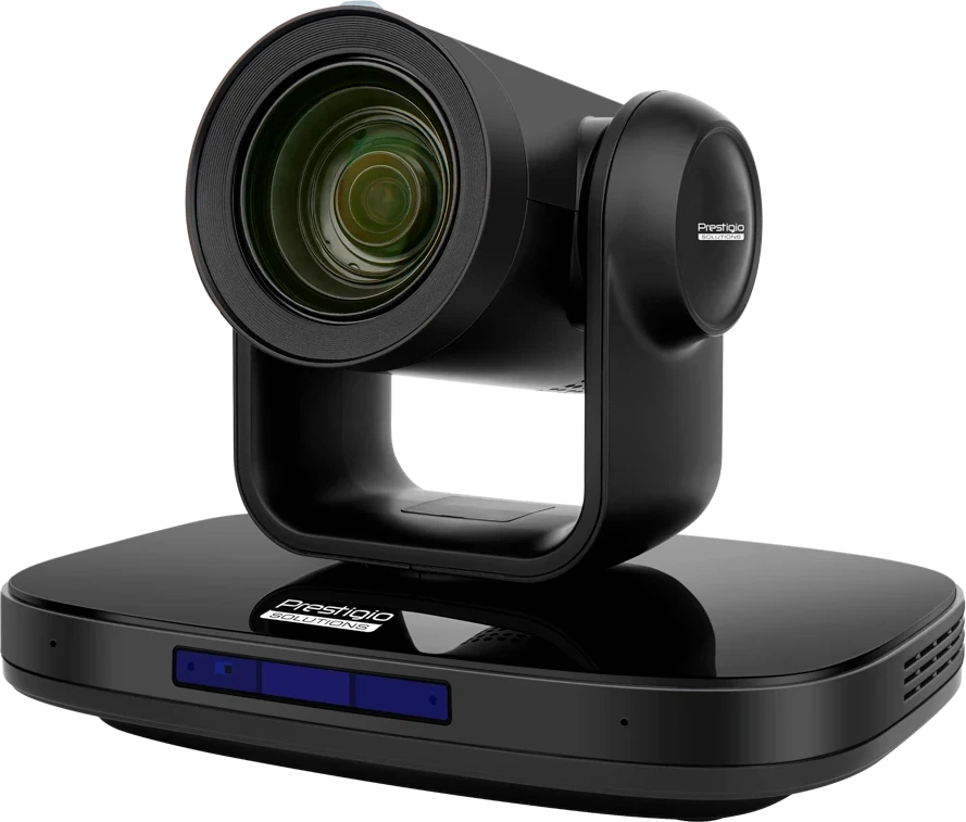 Prestigio Solutions Video Conferencing 4K PTZ Camera Alpha: 4K UHD, 8.4MP, PTZ, AI, No mic, PoE, Connection via HDMI 2.0, USB 3.0, RJ45 or 3G-SDI — 2