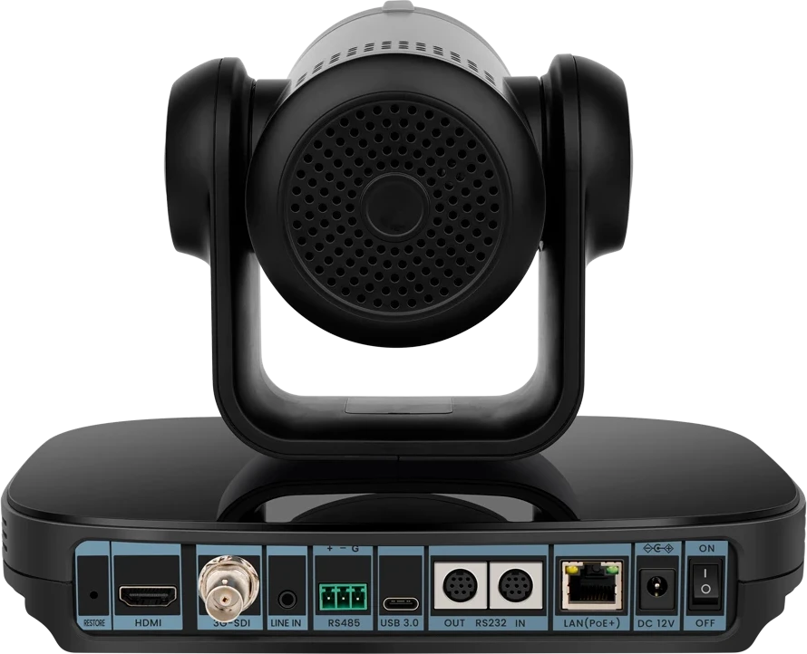 Prestigio Solutions Video Conferencing 4K PTZ Camera Alpha: 4K UHD, 8.4MP, PTZ, AI, No mic, PoE, Connection via HDMI 2.0, USB 3.0, RJ45 or 3G-SDI — 3