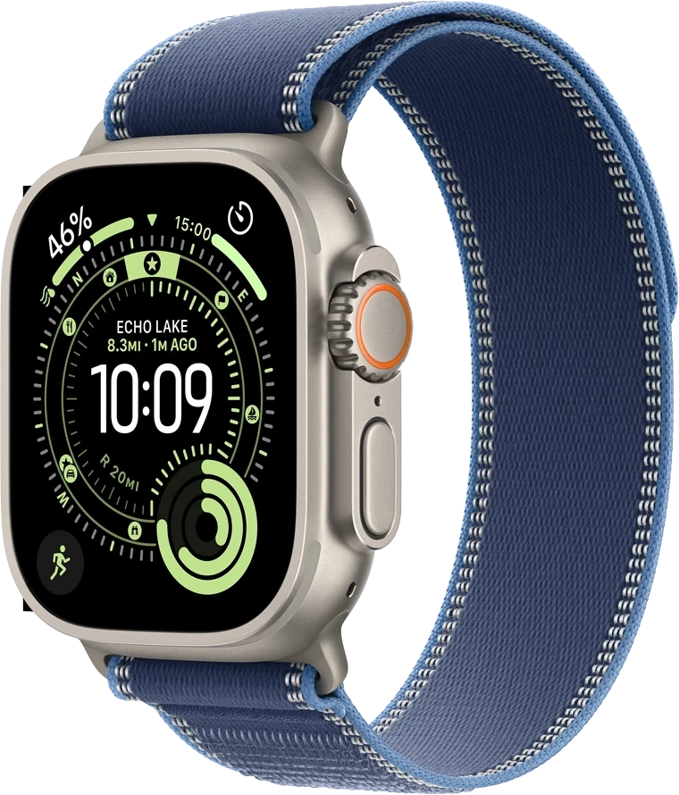 Apple Watch Ultra 3, 49mm, GPS + Cellular, натуральный титан, Trail Loop S/M