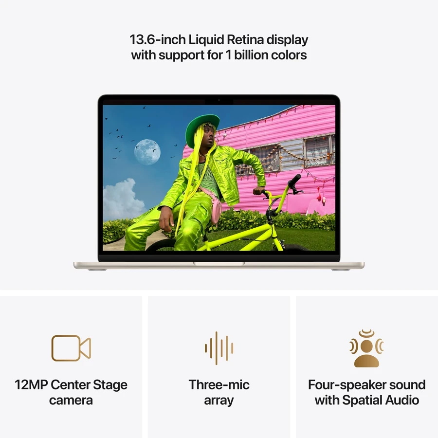 Ноутбук 13-inch MacBook Air: chip with 10-core CPU and 10-core GPU, Apple M5, 16 ГБ, 1024 ГБ, 13.6" — 3