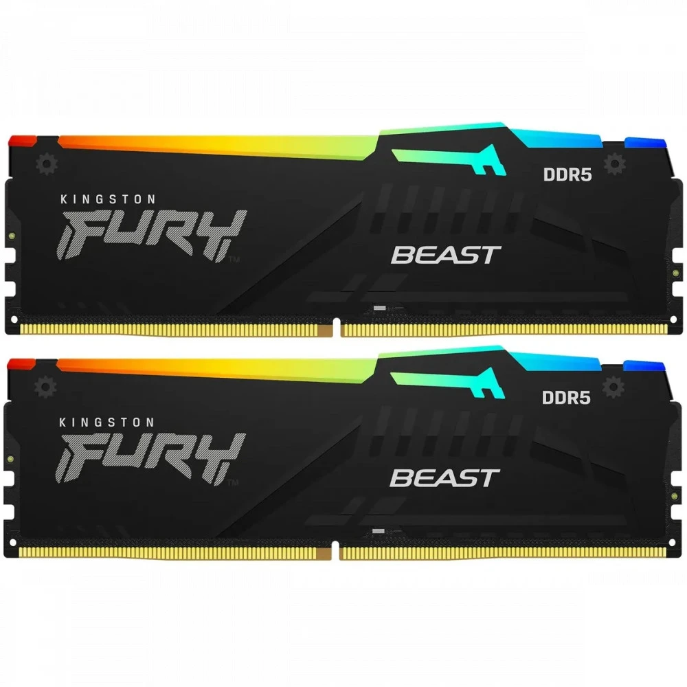 Оперативная память Kingston 32GB 6400MT/s DDR5 CL32 DIMM (Kit of 2) FURY Beast RGB EXPO