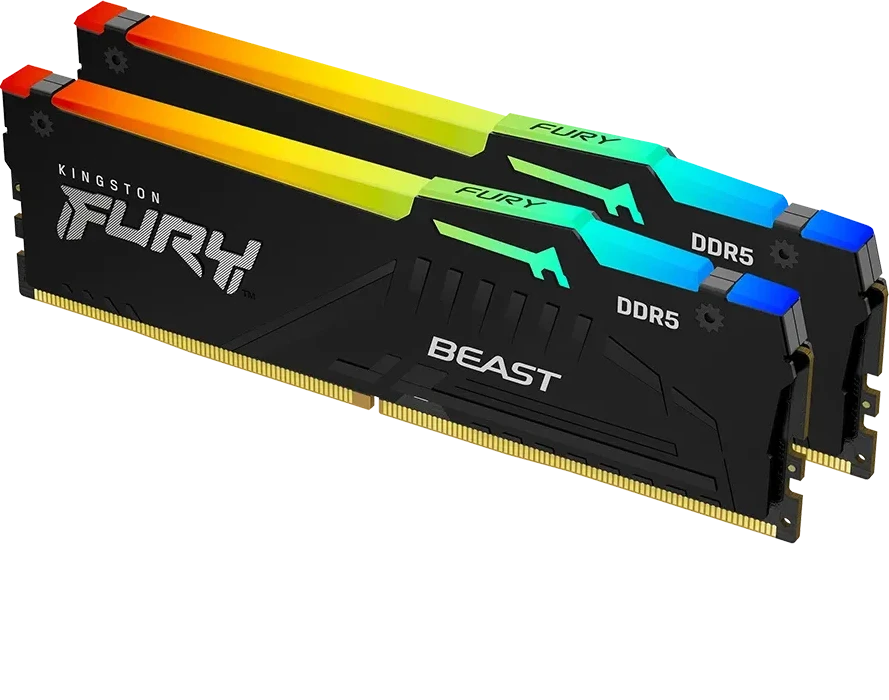 Оперативная память Kingston DRAM 32GB 5200MT/s DDR5 CL40 DIMM (Kit of 2) FURY Beast RGB XMP