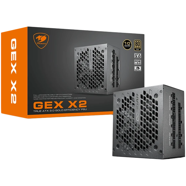 Блок питания COUGAR GEXX2 1000 PSU,80 plus Gold, 1000W, Fully Modular, PCI-E 5.0 support — 4