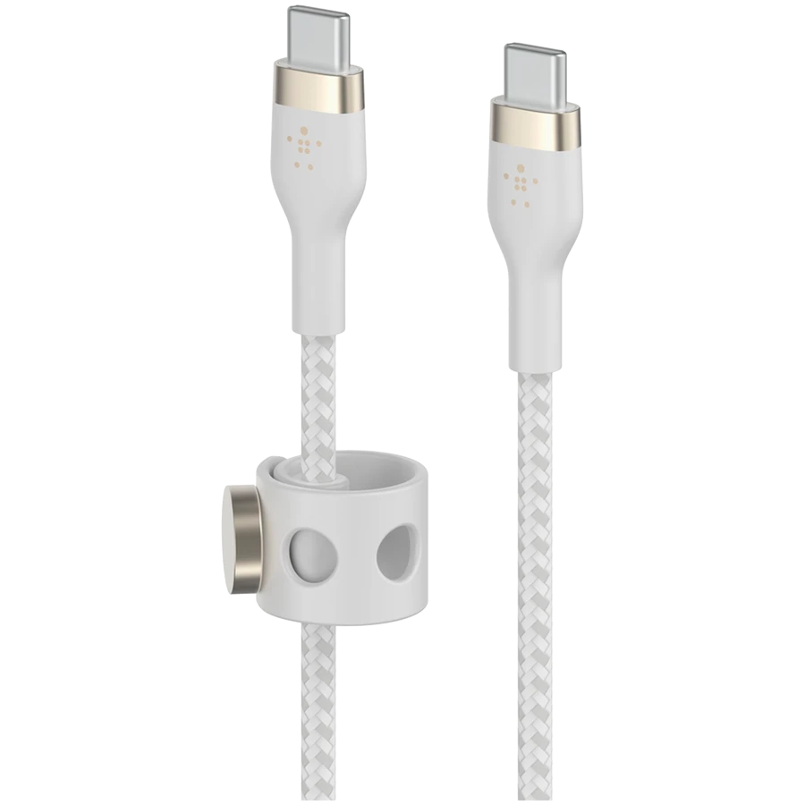 Кабель BELKIN  USB-C to USB-C 2.0 Braided silicone, 3M, White — 2