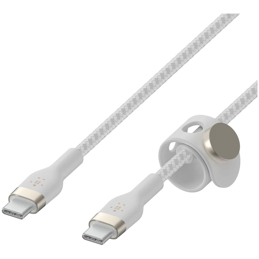 Кабель BELKIN  USB-C to USB-C 2.0 Braided silicone, 3M, White — 4