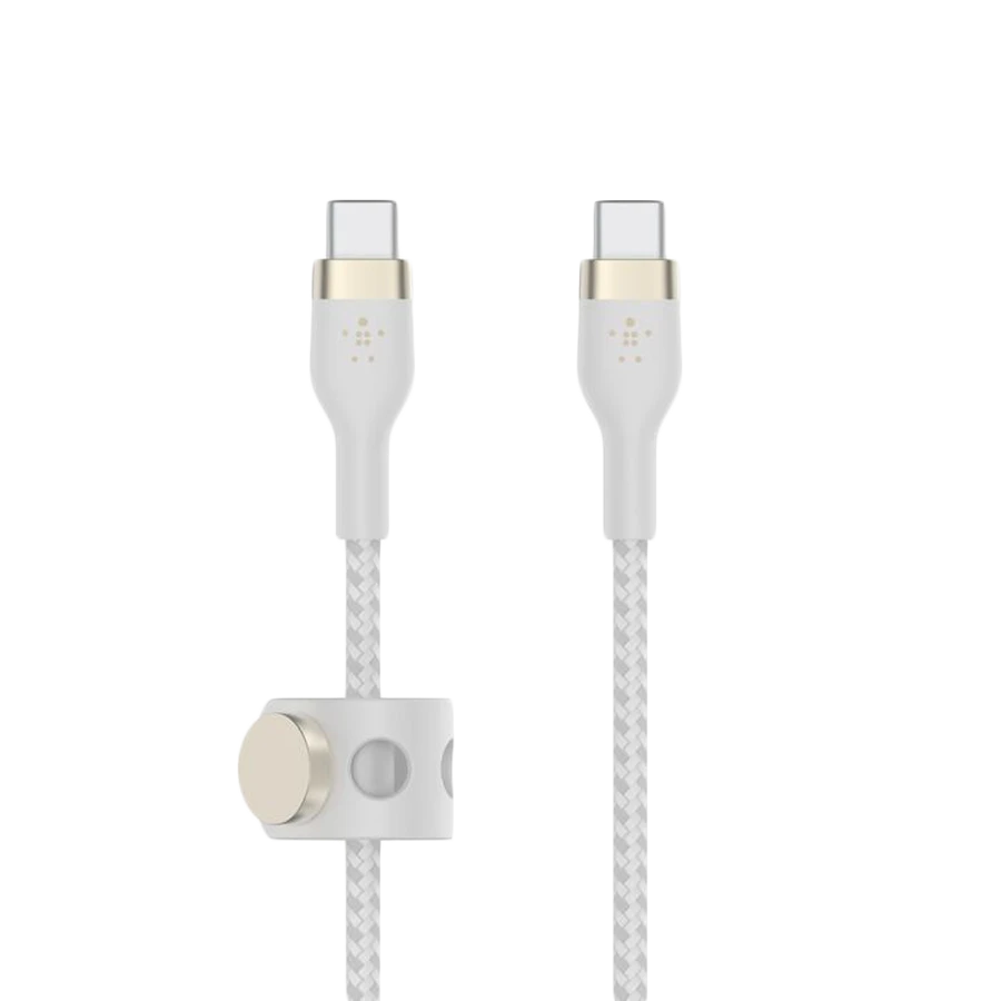 Кабель BELKIN  USB-C to USB-C 2.0 Braided silicone, 1M, White