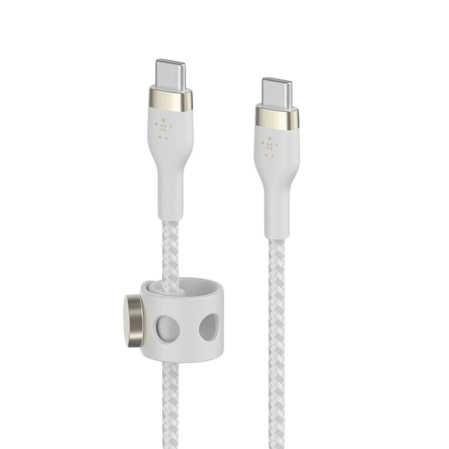Кабель BELKIN  USB-C to USB-C 2.0 Braided silicone, 1M, White — 2