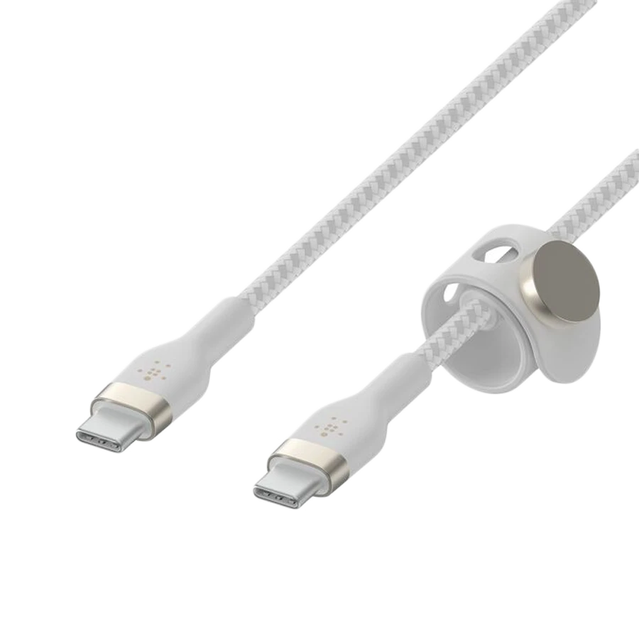 Кабель BELKIN  USB-C to USB-C 2.0 Braided silicone, 1M, White — 4