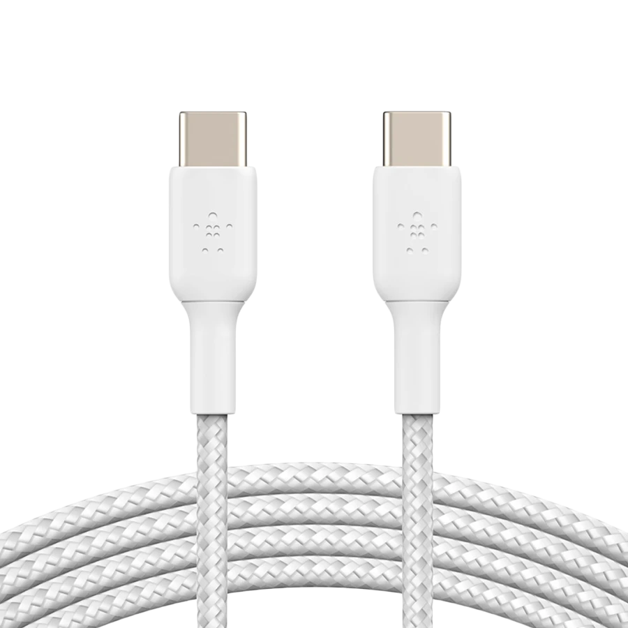 Кабель BELKIN USB-C to USB-C Cable Braided, 1M, White