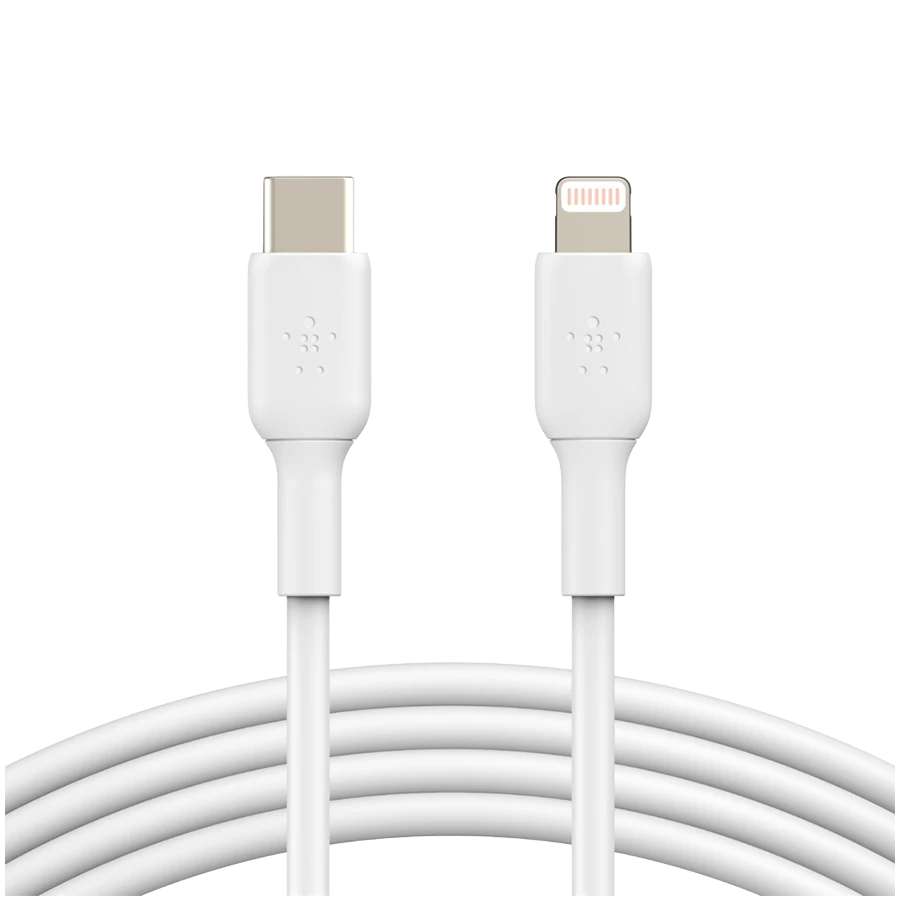Кабель BELKIN Lightning to USB-C Cable PVC, 1M, White