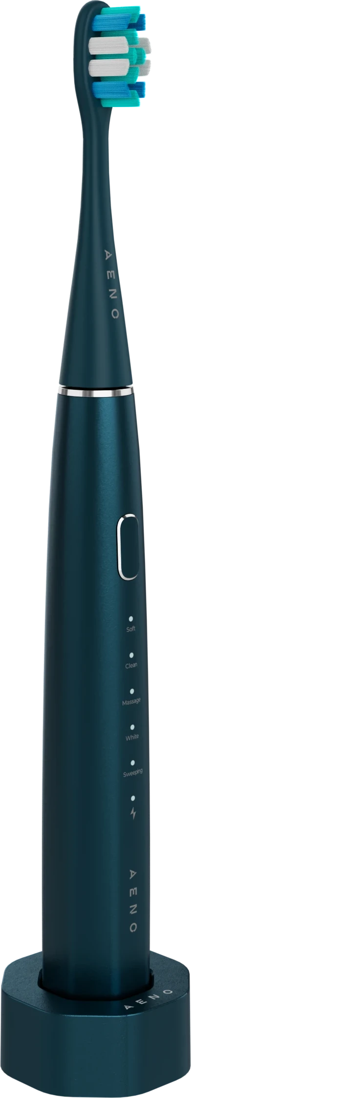Wireless Tooth Brush, Navy Blue, 3 Brush Heads, 1400mAh, Function: Soft, Clean, Massage, White, Sweep — 3