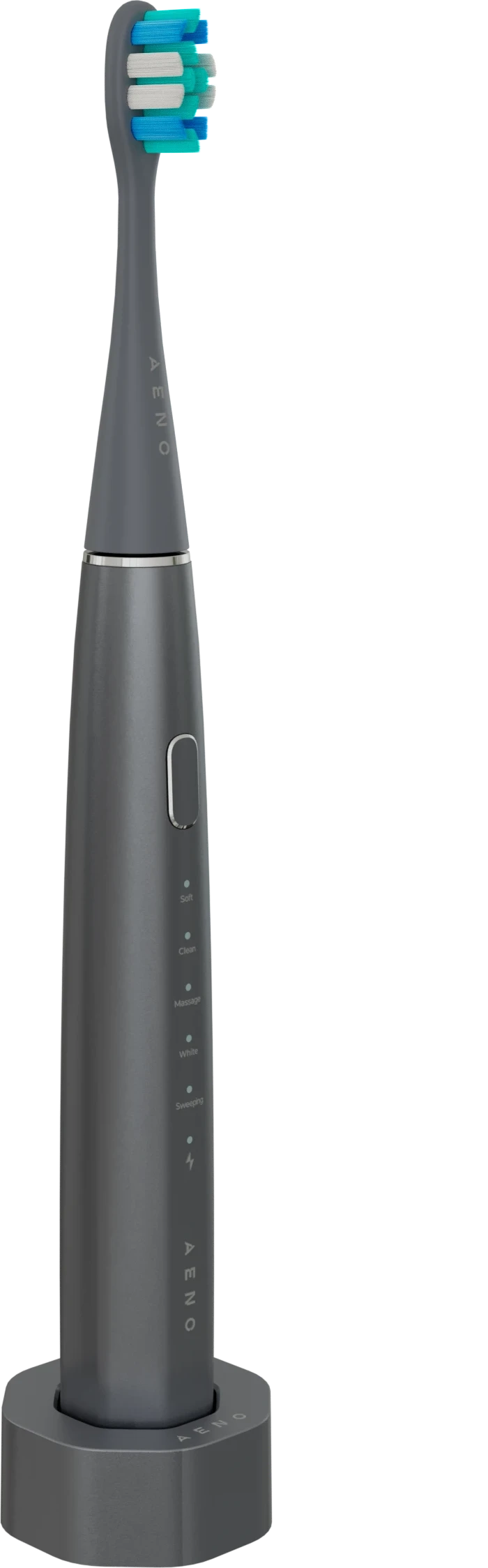Wireless Tooth Brush, Grey, 3 Brush Heads, 1400mAh, Function: Soft, Clean, Massage, White, Sweep — 3