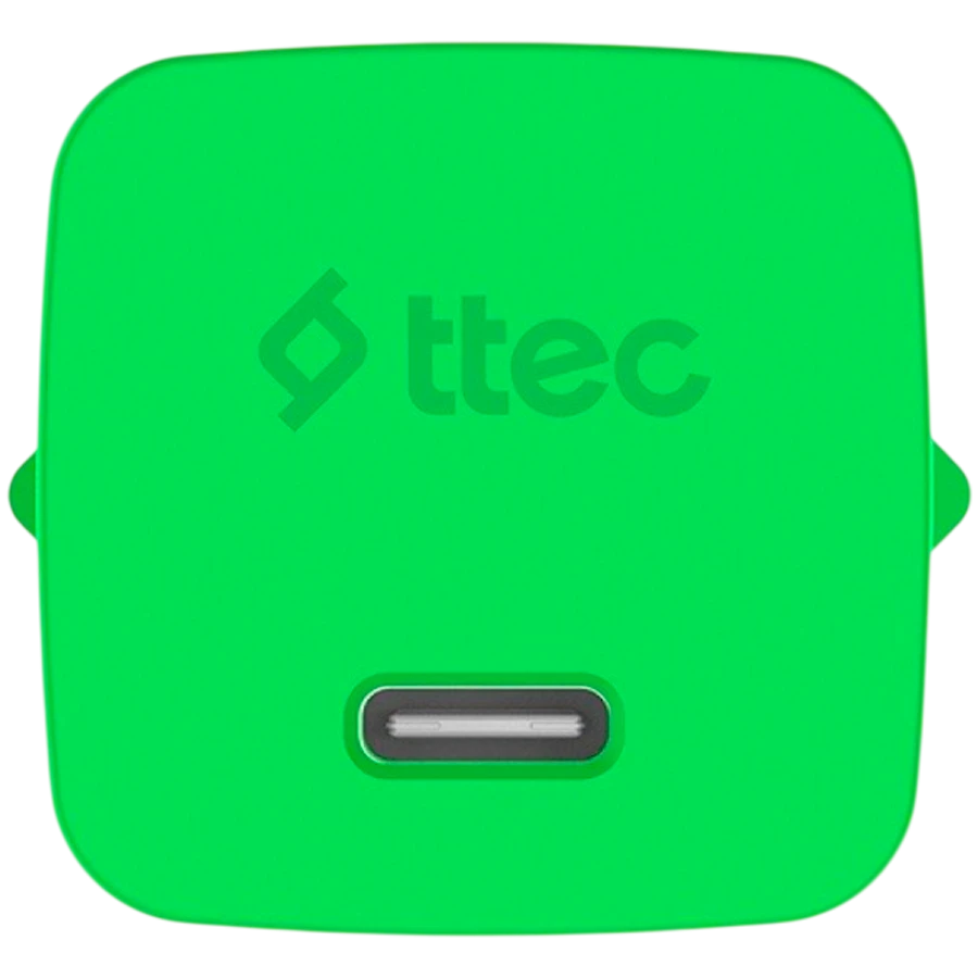 Зарядное устройство ttec SmartCharger GAN 45W PD Travel Fast Charger + USB-C - USB-C 3A Cable Neon Green — 2
