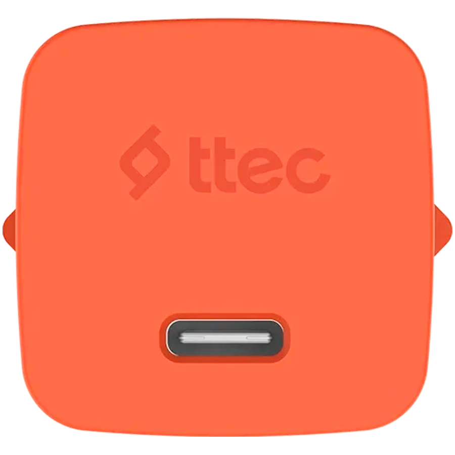 Зарядное устройство ttec SmartCharger GAN 45W PD Travel Fast Charger + USB-C - USB-C 3A Cable Neon Orange — 2