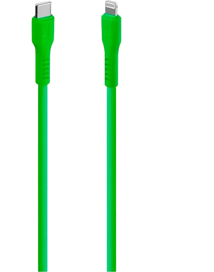 Кабель ttec USB-C - Lightning Charge/Data Cable, 120cm Neon Green