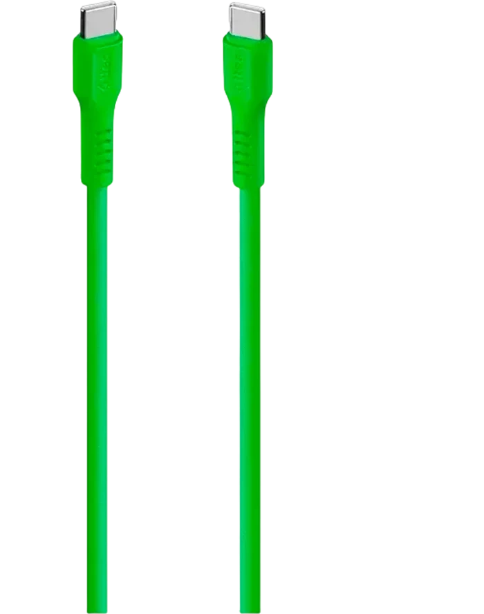 Кабель ttec USB-C - USB-C 60W PD/QC Fast Charging/Data Cable, 120cm, Neon Green