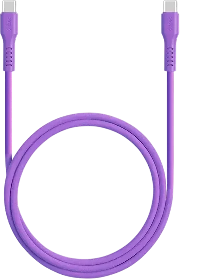 Кабель ttec USB-C - USB-C 60W PD/QC Fast Charging/Data Cable, 120cm, Neon Purple — 2