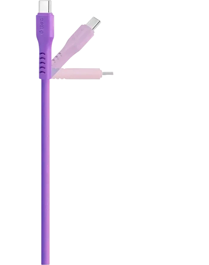 Кабель ttec USB-C - USB-C 60W PD/QC Fast Charging/Data Cable, 120cm, Neon Purple — 3