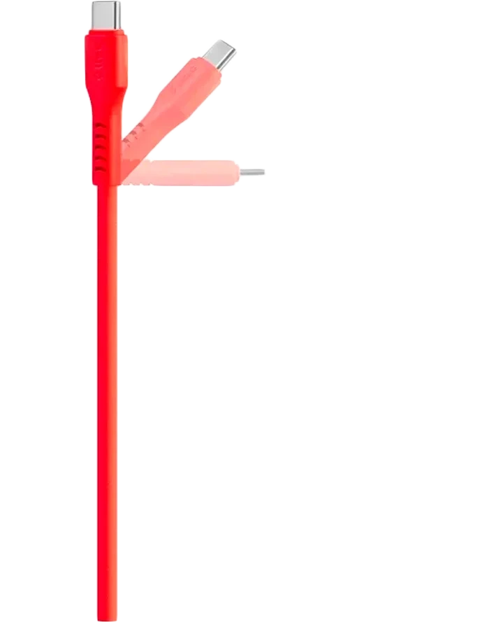 Кабель ttec USB-C - USB-C 60W PD/QC Fast Charging/Data Cable, 120cm, Neon Red — 3