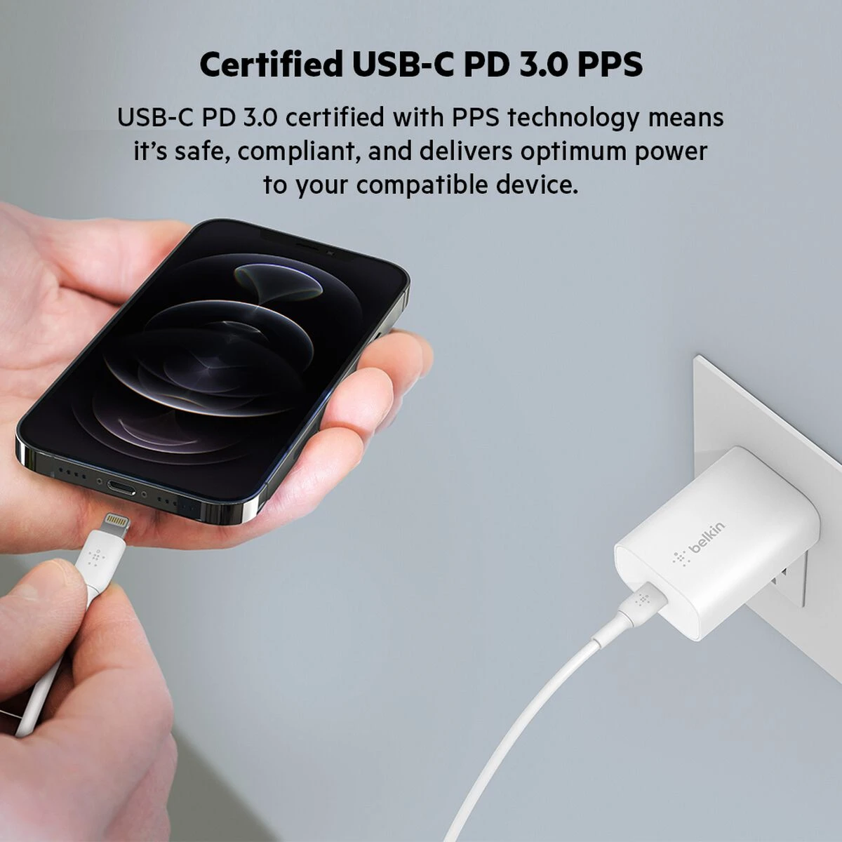 Сетевое зарядное устройство Belkin USB-C PD PPS 25W белое — 2