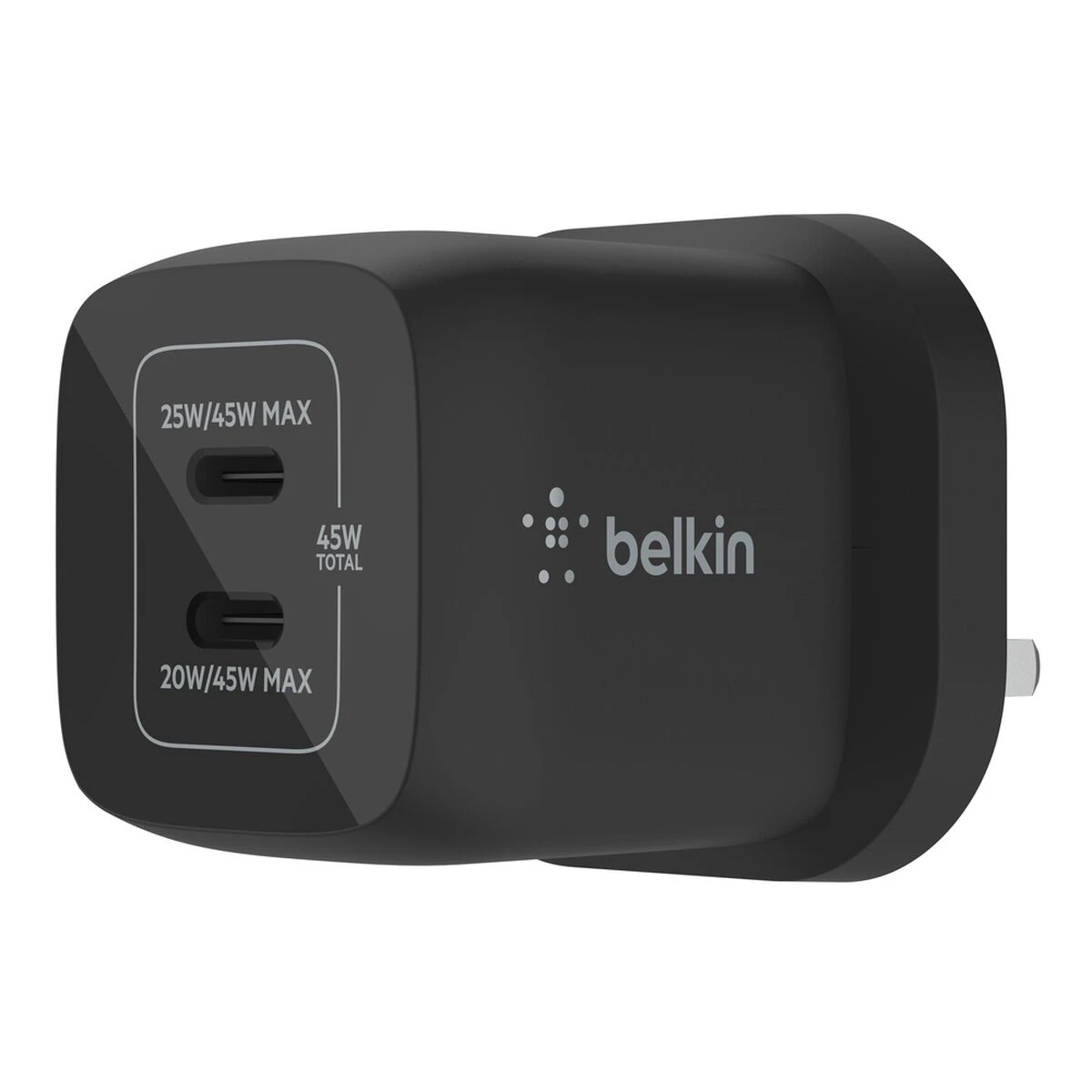 Сетевое зарядное устройство Belkin Dual USB-C GaN PPS 45W чёрное