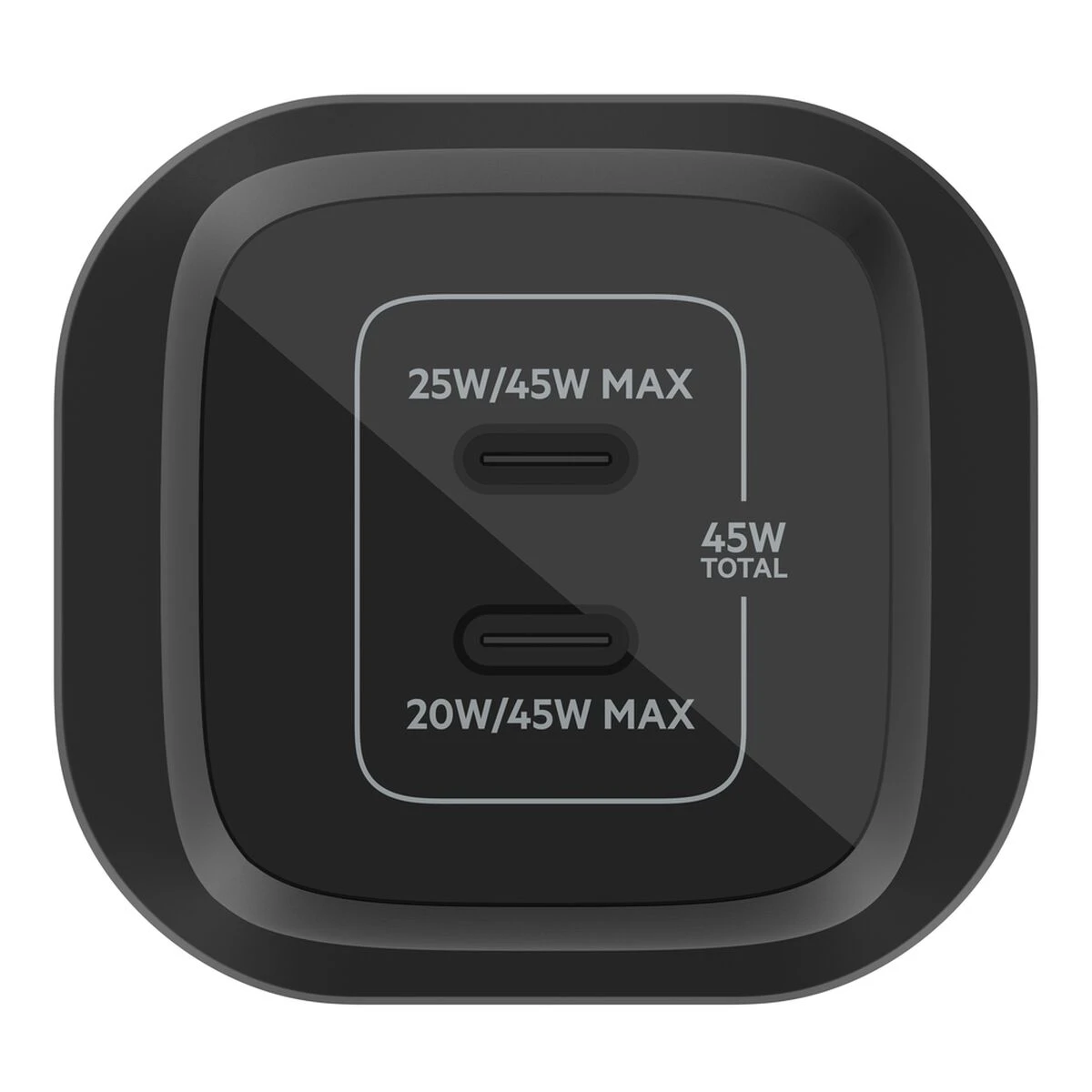 Сетевое зарядное устройство Belkin Dual USB-C GaN PPS 45W чёрное — 2