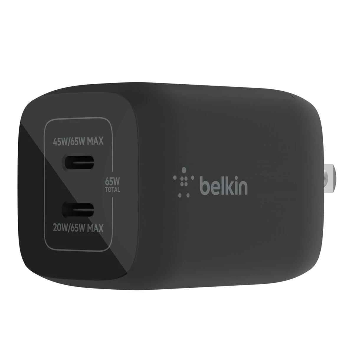 Сетевое зарядное устройство Belkin Dual USB-C GaN PPS 65W чёрное