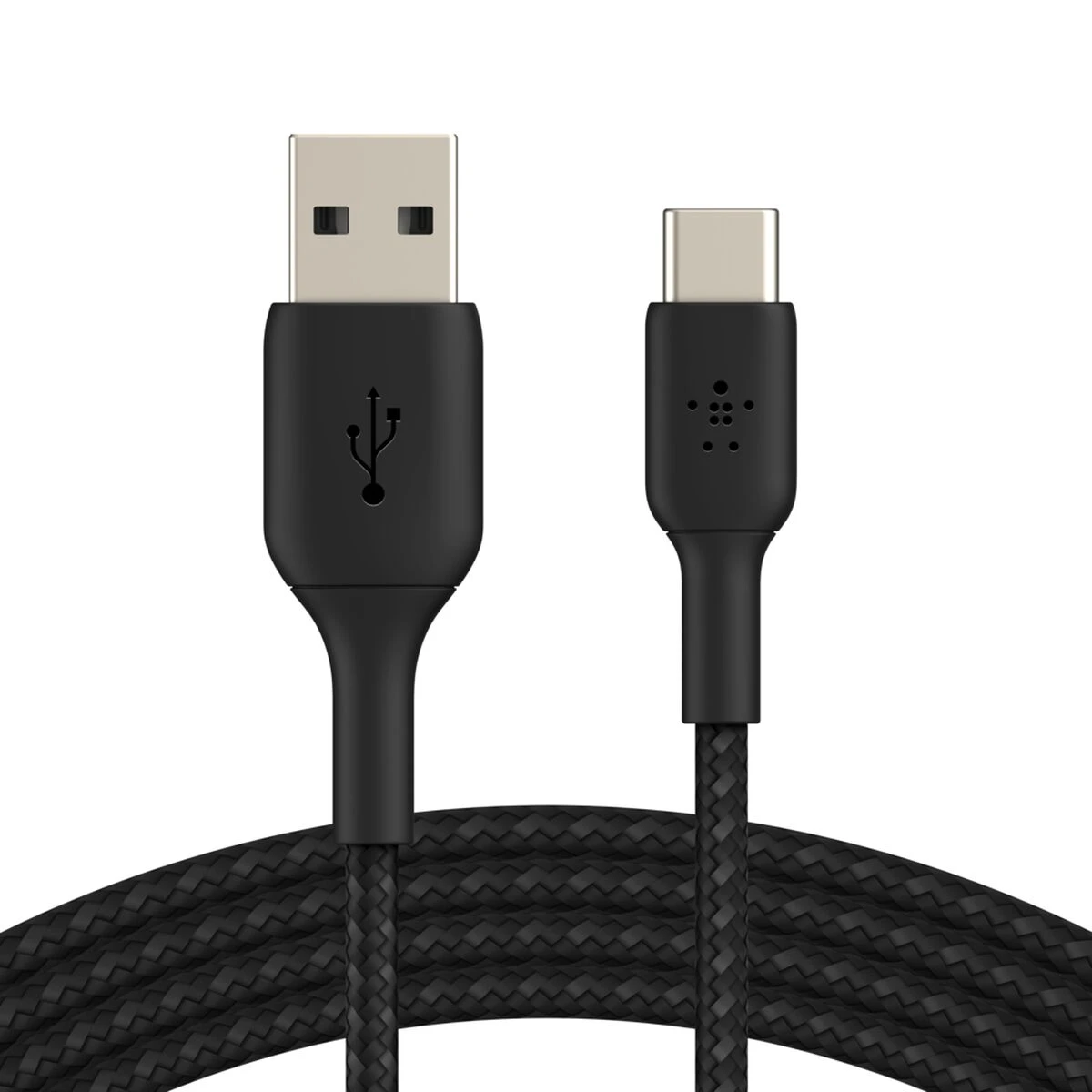 Кабель Belkin USB-A – USB-C плетёный, 2 м, чёрный