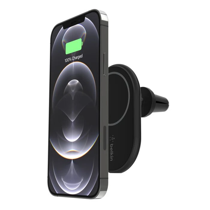 Держатель автомобильный Belkin BoostCharge Pro Magnetic Wireless Car Charger WIC004btBK, MagSafe, 10Вт, чёрный
