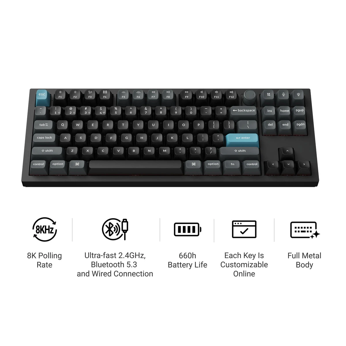 Клавиатура игровая Keychron Q3 Ultra 8K Q3U-M1 черный