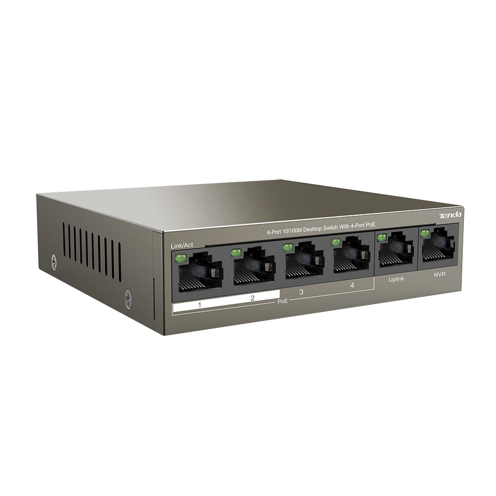 PoE-коммутатор TendaTEF1106P-4-63W 6-port 10/100Mbps с 4-port PoE бронзовый — 2