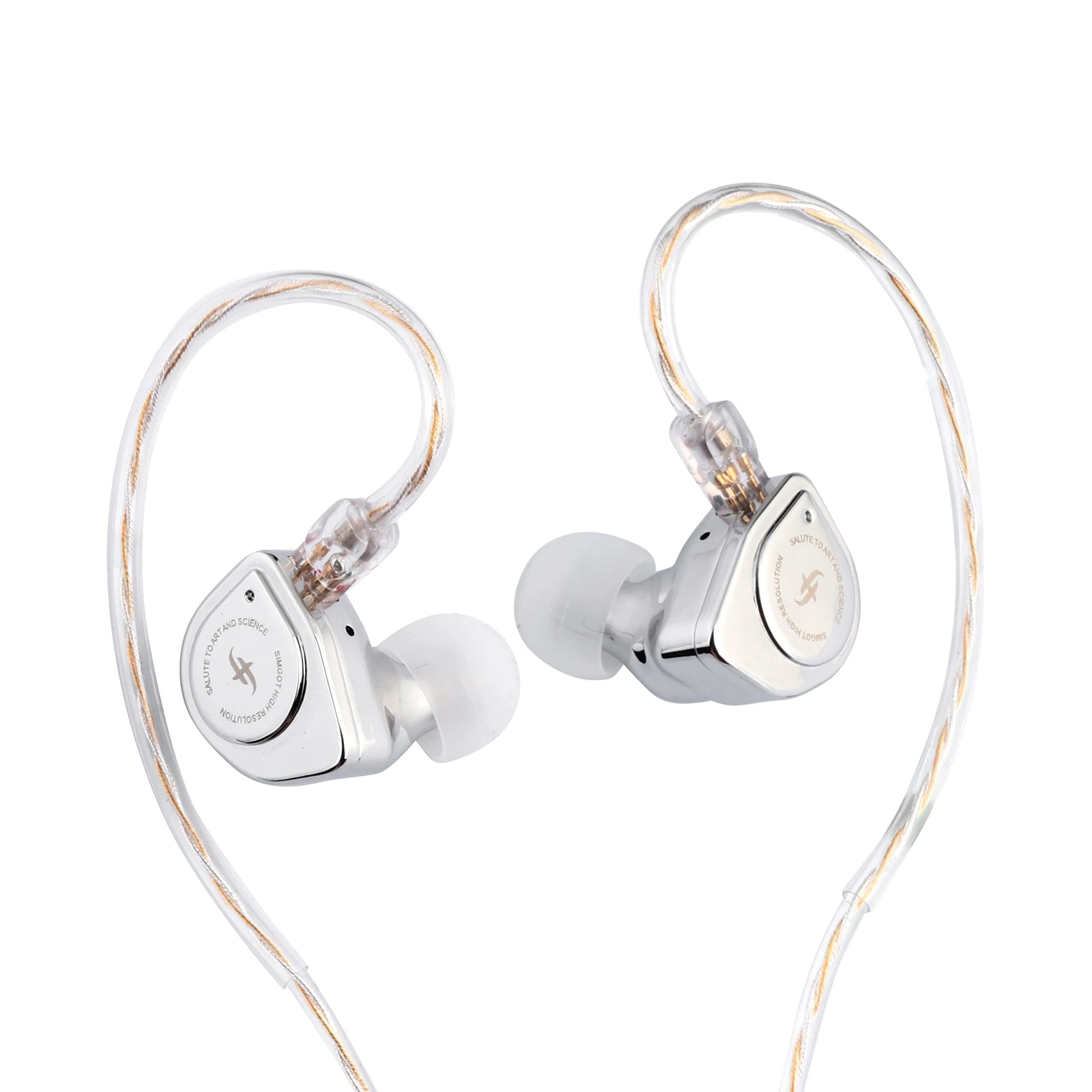 Гарнитура Simgot EW200 with mic, 10-50kHz, 16Om, 126dB, 1.2m, Silver