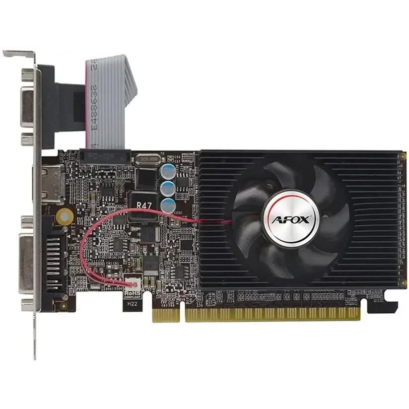 Видеокарта GF GT610, Afox, 810MHz/1333MHz, 64bit, 1GB DDR3, VGA, DVI, HDMI
