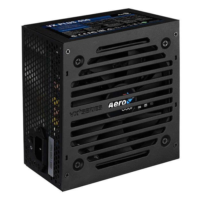 Блок питания AeroCool VX PLUS Stealth 450, 450W, Non-Modular, ATX, Чёрный