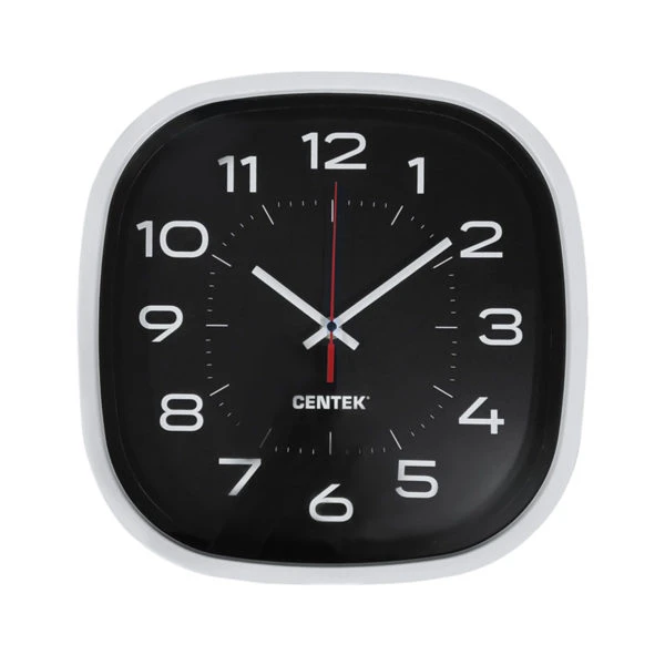 Часы настенные Centek СТ-7106, 30см диам., Кварц. механизм, Black