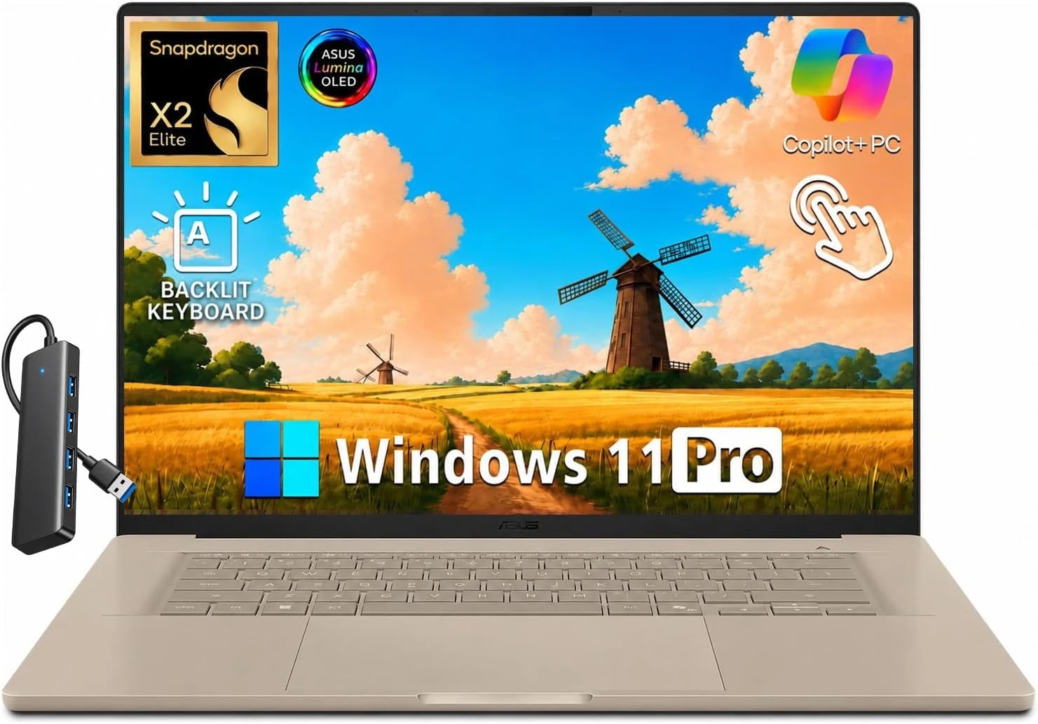 Ноутбук Asus Zenbook A / UX3607OA-SQ013W (90NB17W1-M003T0), Snapdragon X2E-94-100, 48 ГБ, 1000 ГБ, 16" — 2