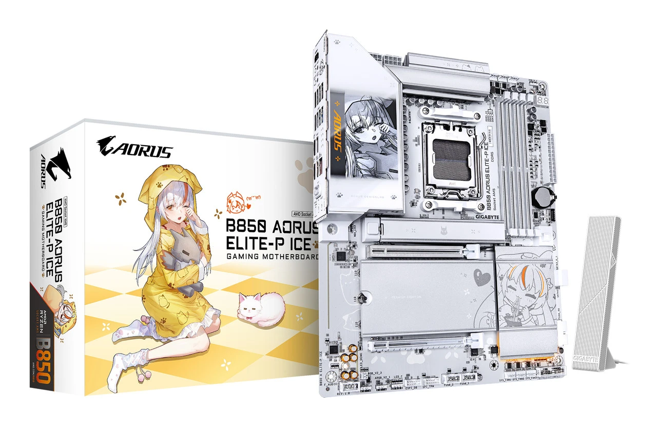 Материнская плата GIGABYTE B850 AORUS ELITE-P ICE, AM5, 4xDDR5, HDMI, 4xM.2, WiFi7, 5G LAN, BT, ATX