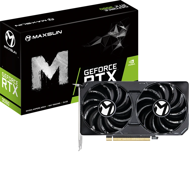 Видеокарта MaxSun MS-RTX3060 TRB 12G, 1хHDMI+3xDP, 12GB GDDR6 192bit, PCIe4.0