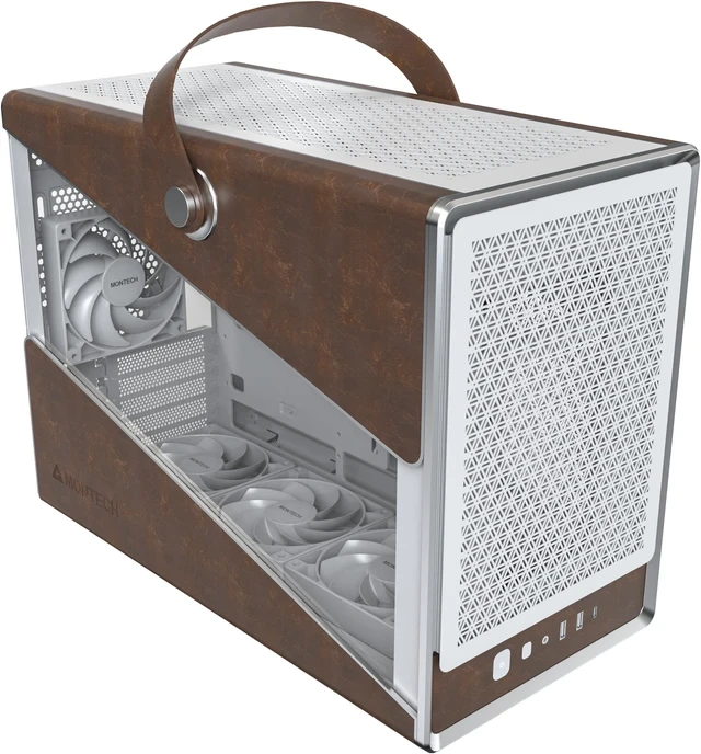 Корпус Montech HERITAGE PRO, Компактный (mATX), Micro-ATX/Mini-ITX (Back-Connect), White, 1x3.5"/2x2.5", USB-C, 4 вент.