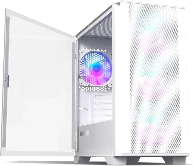 Корпус Montech AIR 100 ARGB, Micro-ATX Tower, Micro-ATX/Mini-ITX, White, 2x3.5"/4x2.5", 4xARGB
