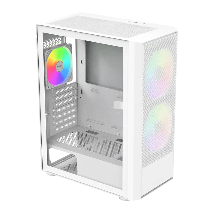 Корпус Montech X2 PLUS, Micro-ATX Tower, ATX/Micro-ATX/Mini-ITX, White, 2x3.5"/4x2.5", USB-C, 3xARGB