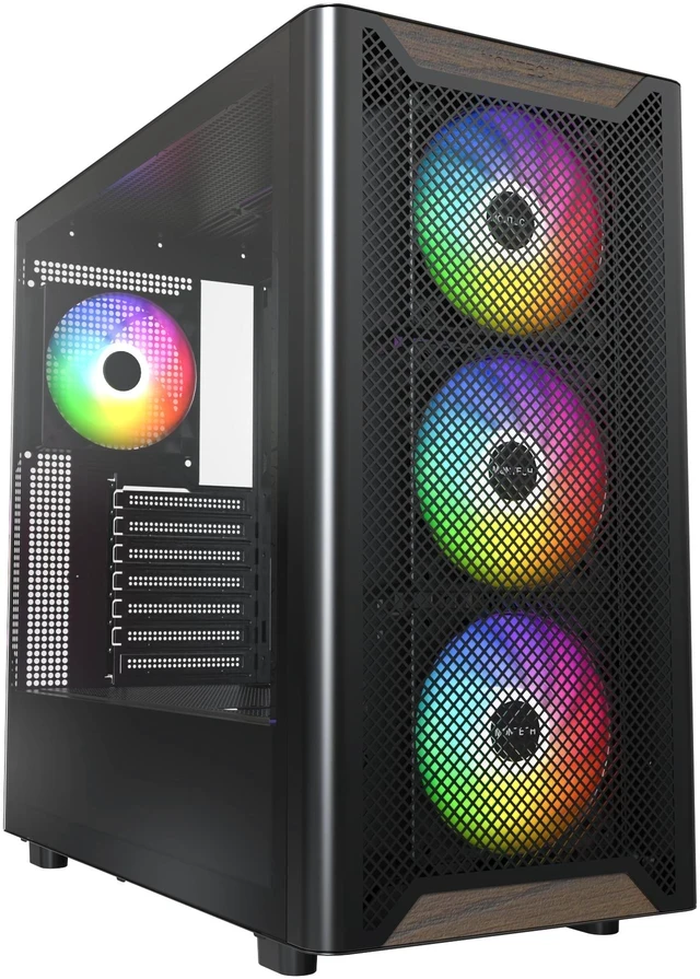 Корпус Montech XR WOOD, Mid Tower, ATX/Micro-ATX/Mini-ITX (Back-Connect), Black, 2x3.5"/2x2.5", USB-C, 4xARGB