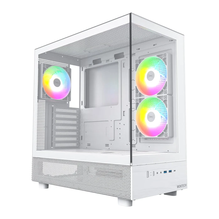 Корпус Montech XR, Mid Tower, ATX/Micro-ATX/Mini-ITX, White, 2x3.5"/2x2.5", USB-C, 3xARGB
