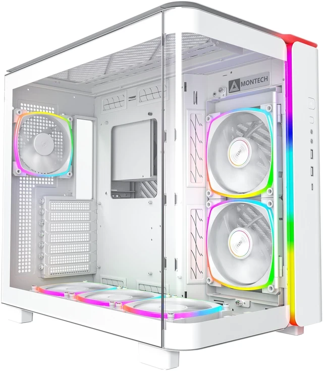 Корпус Montech KING 95 PRO, Mid Tower, ATX/Micro-ATX/Mini-ITX, White, 5x3.5"/8x2.5", USB-C, 6xARGB