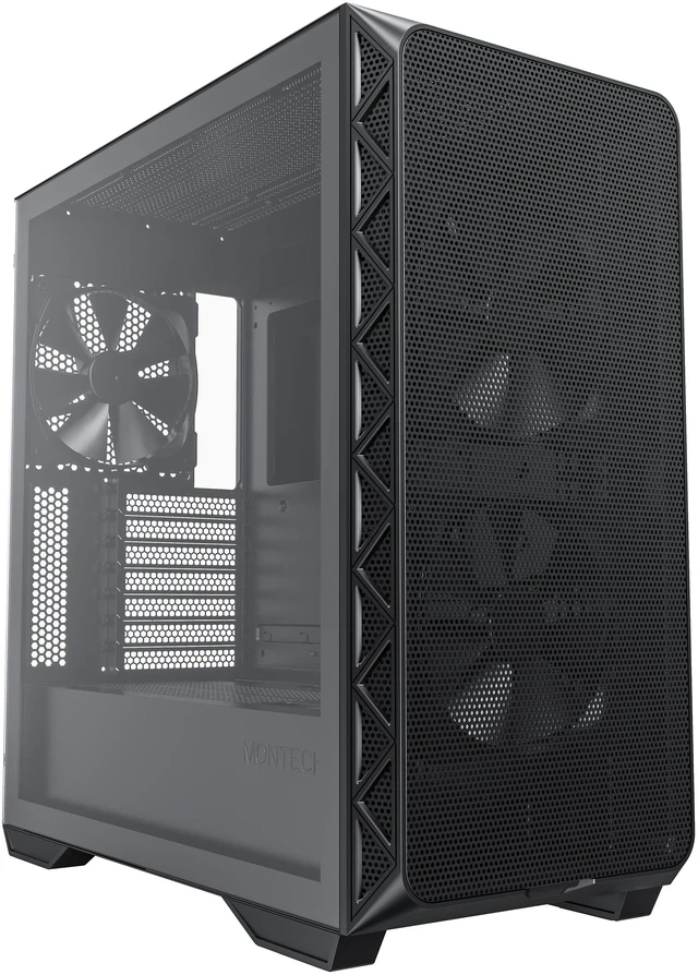 Корпус Montech AIR 903 BASE, Mid Tower, E-ATX/ATX/Micro-ATX/Mini-ITX, Black, 2x3.5"/5x2.5", USB-C, 3 вент.