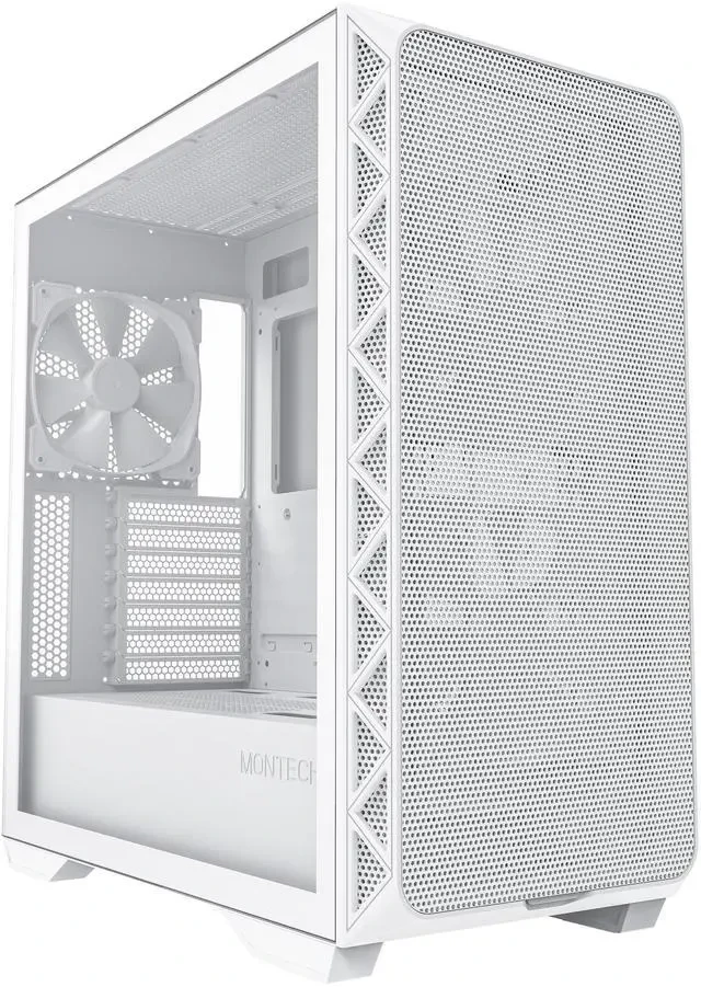 Корпус Montech AIR 903 BASE, Mid Tower, E-ATX/ATX/Micro-ATX/Mini-ITX, White, 2x3.5"/5x2.5", USB-C, 3 вент.