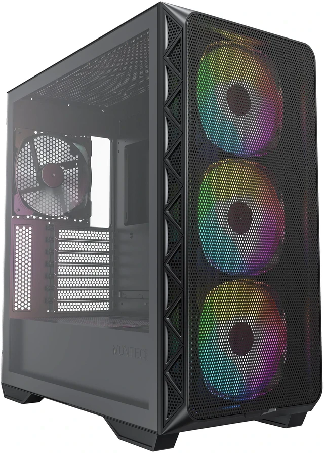Корпус Montech AIR 903 MAX, Mid Tower, E-ATX/ATX/Micro-ATX/Mini-ITX, Black, 2x3.5"/5x2.5", USB-C, 4 вент.