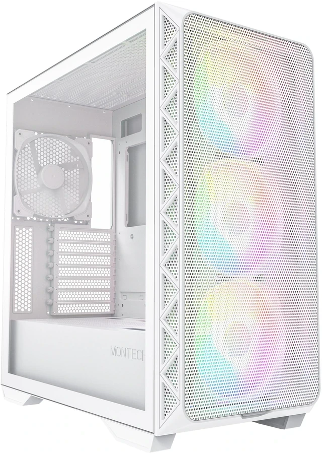 Корпус Montech AIR 903 MAX, Mid Tower, E-ATX/ATX/Micro-ATX/Mini-ITX, White, 2x3.5"/5x2.5", USB-C, 4 вент.